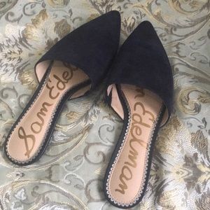 Sam Edelman Navy Suede Mules